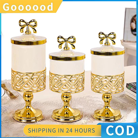 

3pcsToples Pita Kaki Tinggi/ Mewah & Elegan/Toples Snack emas