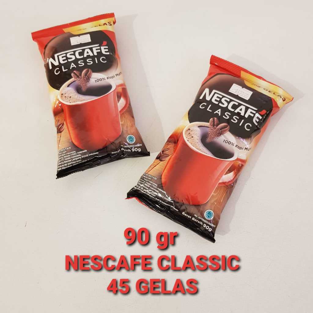 

Nescafe Classic Kopi Instant Pouch 90 gr / Kopi hitam murni TANPA AMPAS / 45 porsi.