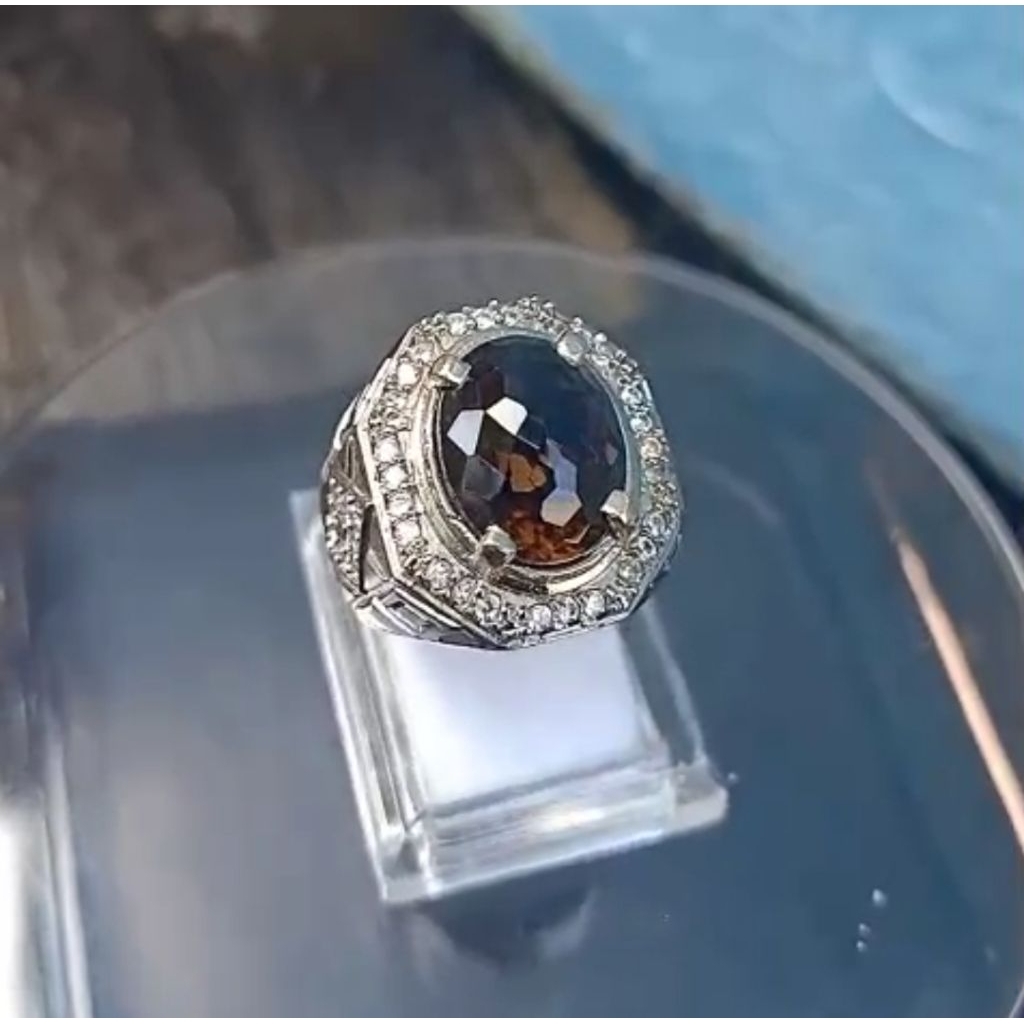 cincin pria batu kecubung teh Kalimantan