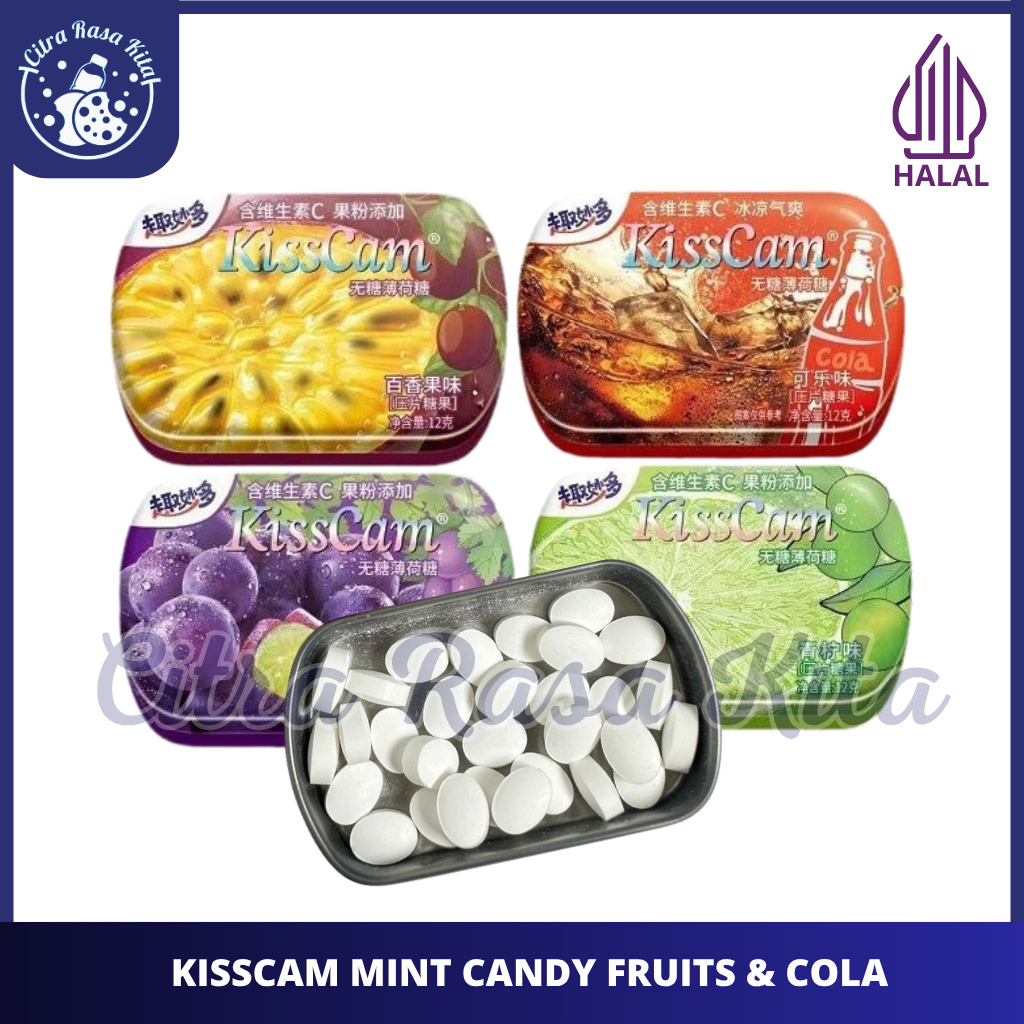 

KissCam Permen Mint Segar Rasa Aneka Buah Dan Cola 12g