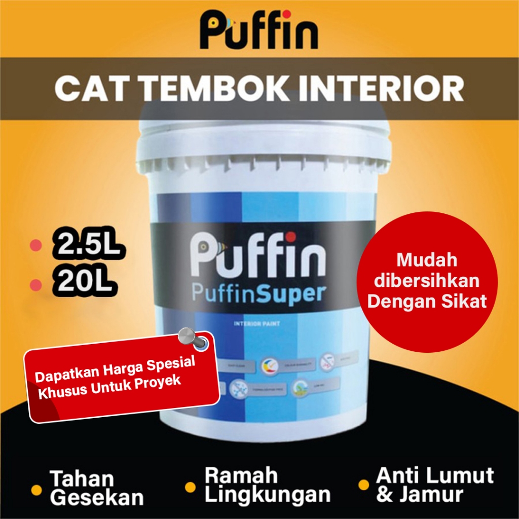 Puffin Paint Cat tembok interior premium 20L puffin super easy clean