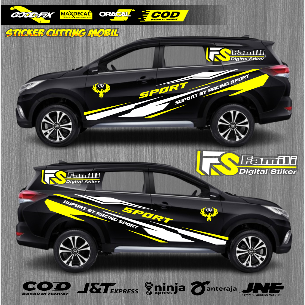 Stiker Cutting Mobil Terios Stiker Variasi Bodi Samping Mobil Daihatsu all new terios