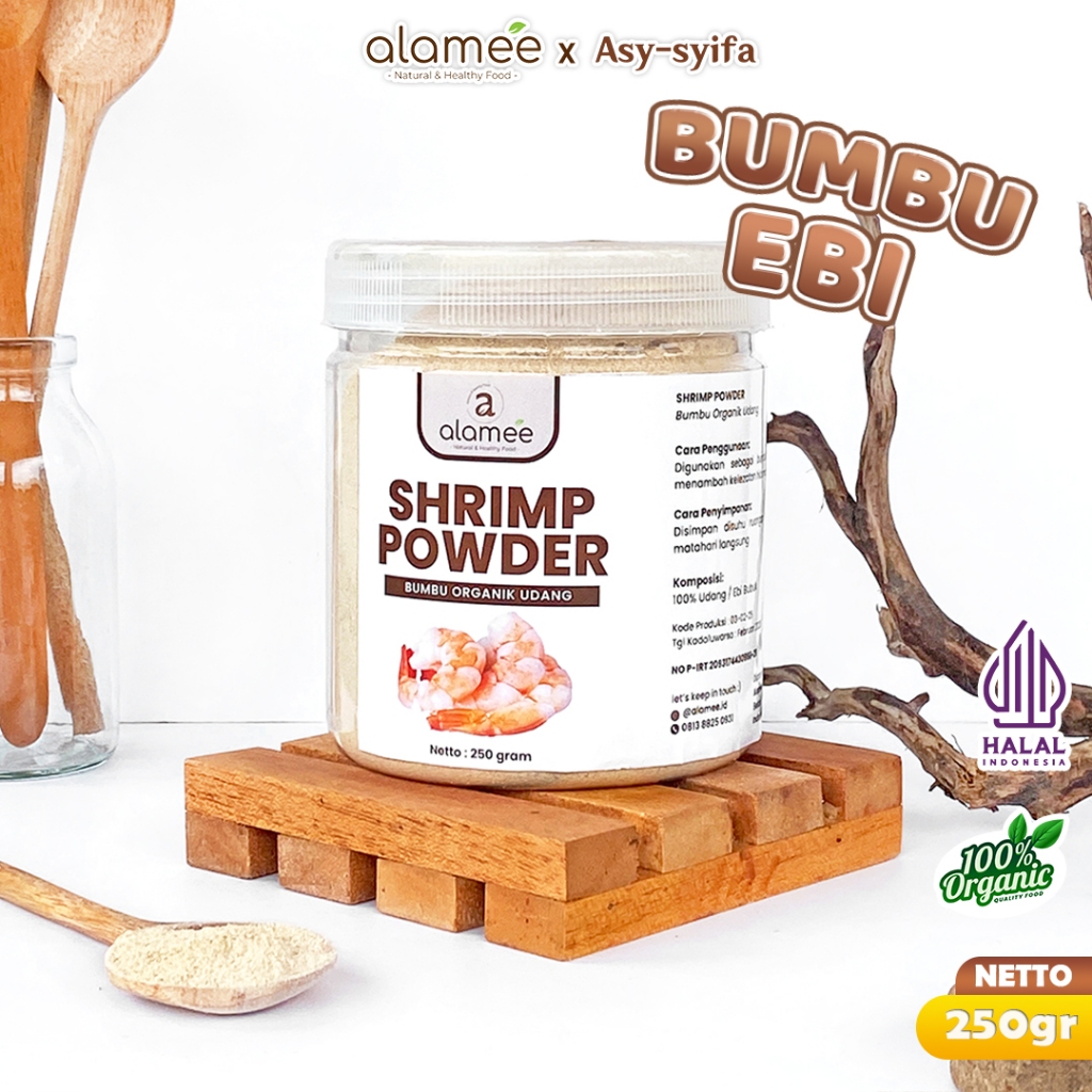 

ALAMEE Ebi Bubuk Halus Udang Bumbu Dapur Organik Shrimp Powder Giling Toples 250gr ASY SYIFA