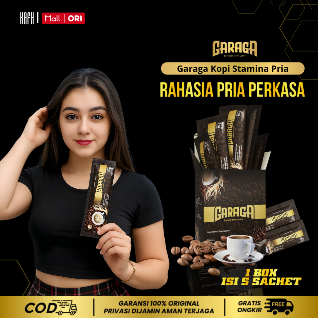 

Kopi GARAGA - Minuman Kopi Gingseng 1 Box isi 10 sachet Original BPOM