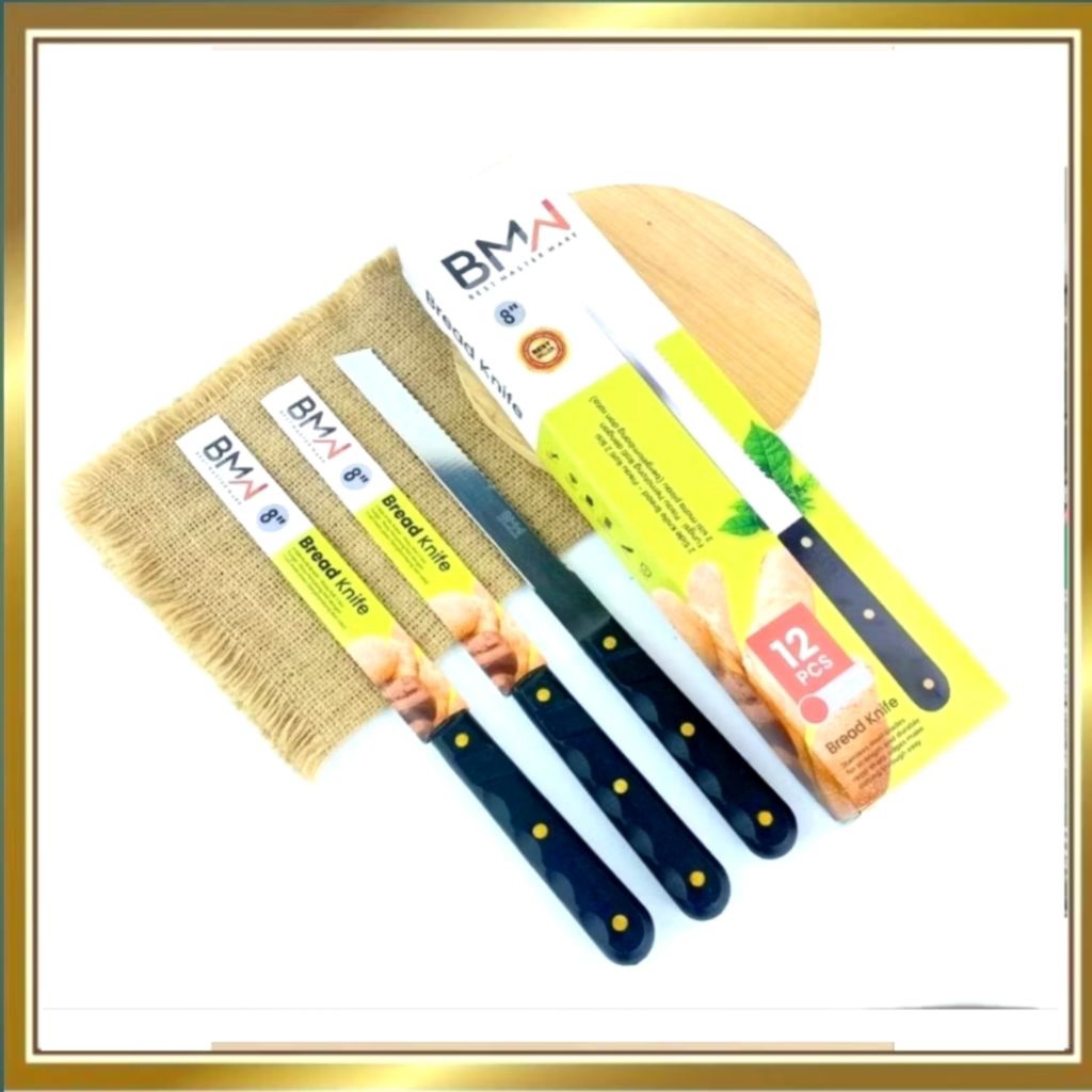 Pisau Roti Stainless Steel Tajam Gerigi Bergerigi Pisau Kue Cake Pisau Panjang Tebal Pemotong Roti T