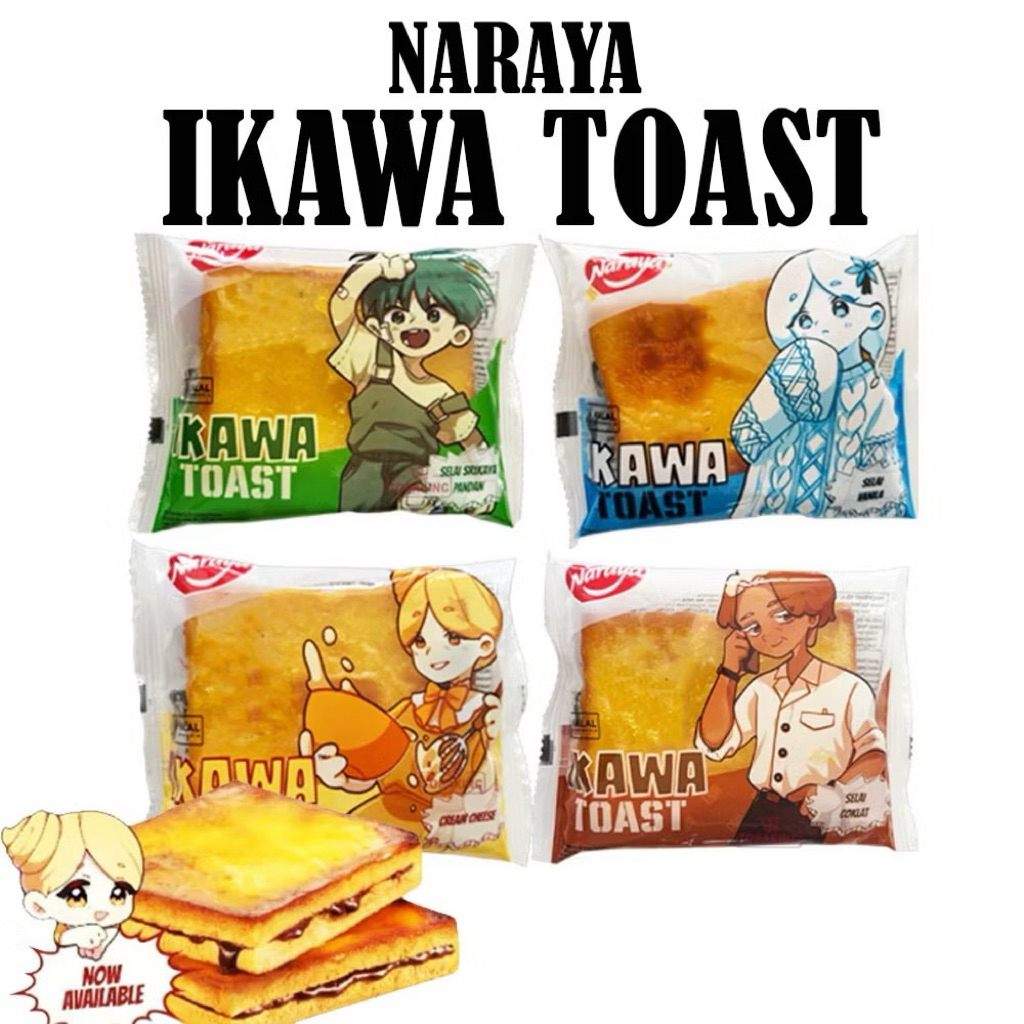 

•JEJU• NARAYA IKAWA TOAST ROTI ISI COKELAT CHEESE VANILLA SRIKAYA PANDAN