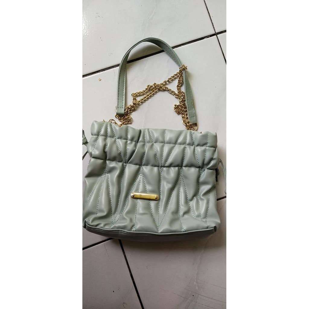 Tas Gemoy/ feminine/ rantai warna mint