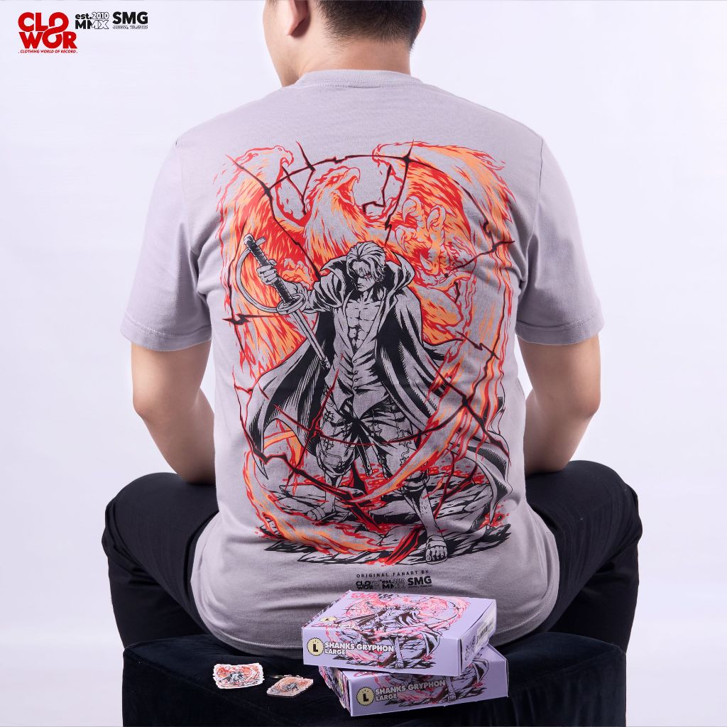CLOWOR Shanks Gryphon Akagami no Shanks The Red Hair Pirates Yonko One Piece Kaos T-Shirt