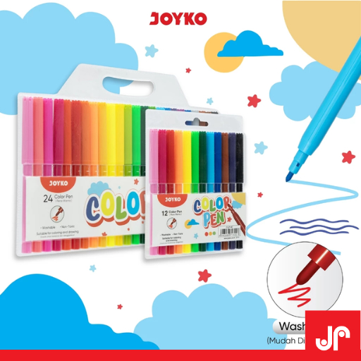 

JOYKO COLOR PEN PULPEN PENA WARNA CLP-47 12WARNA / SPIDOL WARNA JOYKO