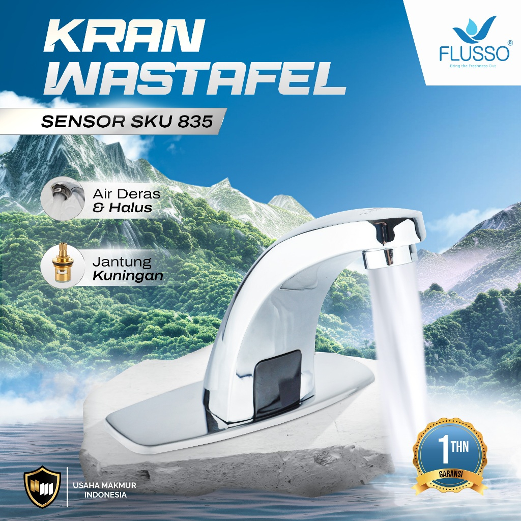 Flusso Kran Sensor Otomatis Wastafel Keran Cuci Tangan Sink KWT / Kran otomatis GARANSI 1 TAHUN