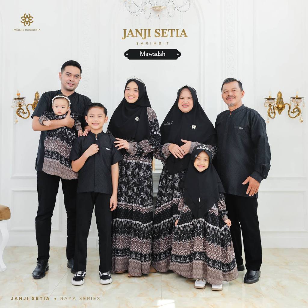 MEILEE -  Janji Setia Sarimbit Series Mawadah (HItam) Seragaman Keluarga