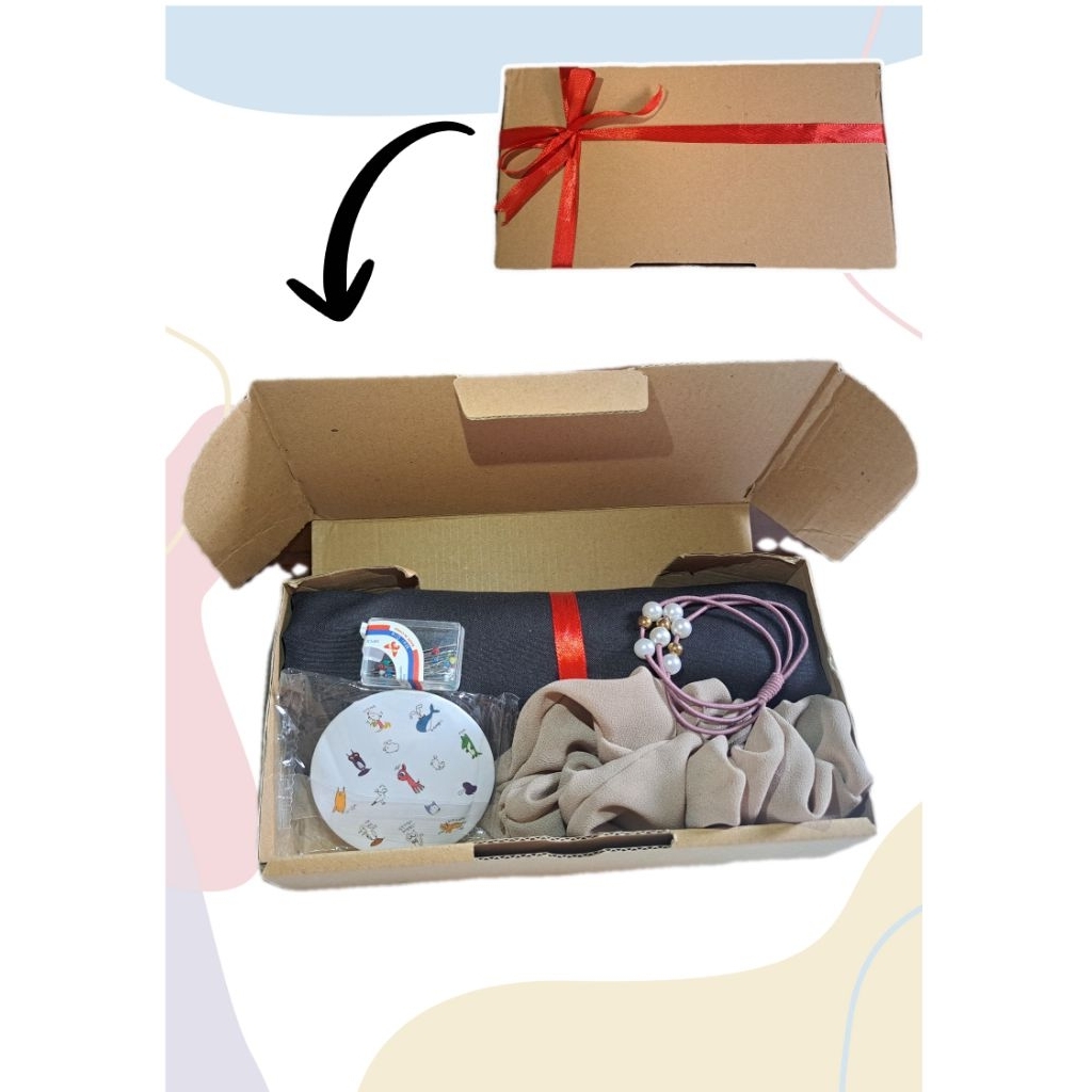 Hampers Hijab Murah Gift Box Segiempat Paris Premium