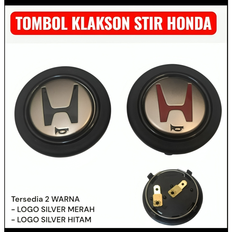 TOMBOL KLAKSON STIR RACING HONDA  / tombol klakson stir racing premium logo honda M O M O JDM pencet