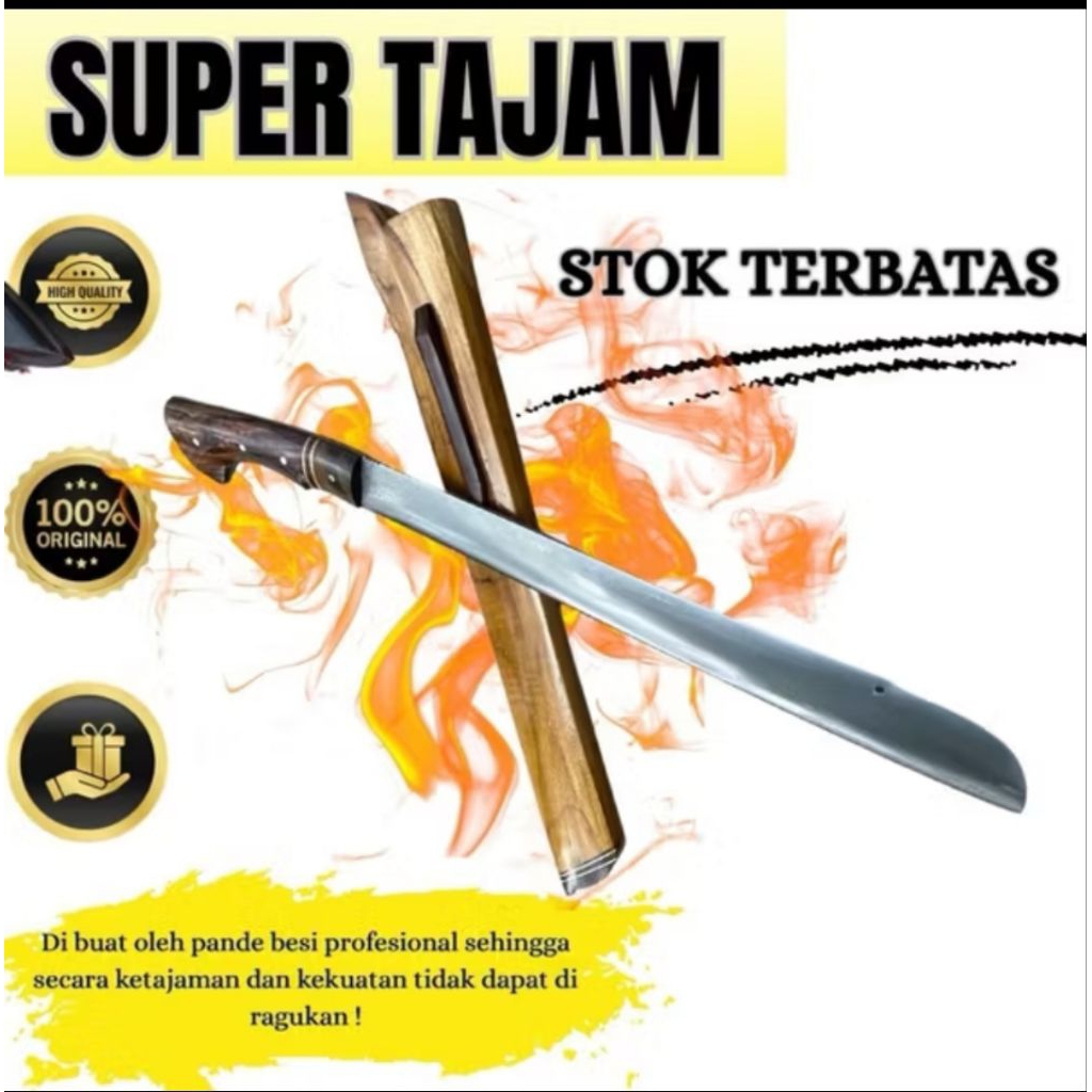 Golok Sembelih Baja HSS – Tajam, Kuat, dan Tahan Lama