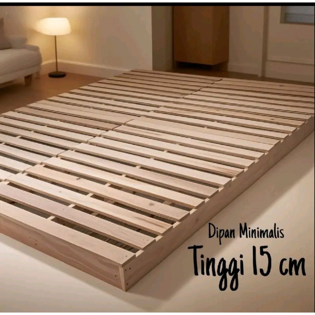 DIPAN KASUR MINIMALIS TINGGI 15 CM ALAS LANTAI TEMPAT TIDUR KAYU LESEHAN 140 X 200 // 160 X 200 // 9