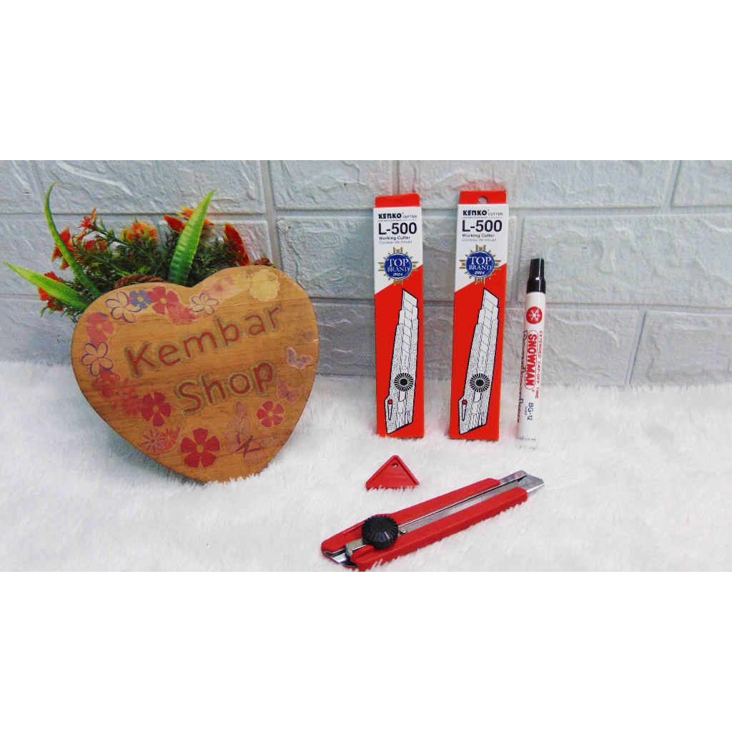 

L-500 KENKO CUTTER [ECER 1PCS] Pemotong Kertas Pisau Cutter Plastik Aneka Warna