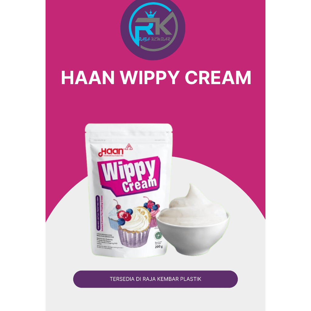 

HAAN WIPPY CREAM Pouch 200gram Whipped Cream Instan Toping bubuk whippy / Haan Whipped Cream