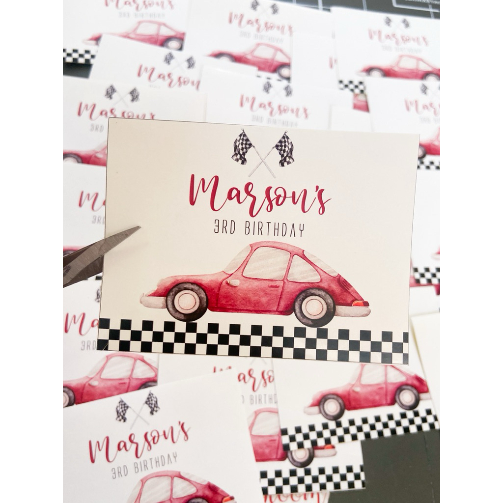 

Stiker ulang tahun tema Racing Car stiker bento stiker hampers kotak makan ulang tahun