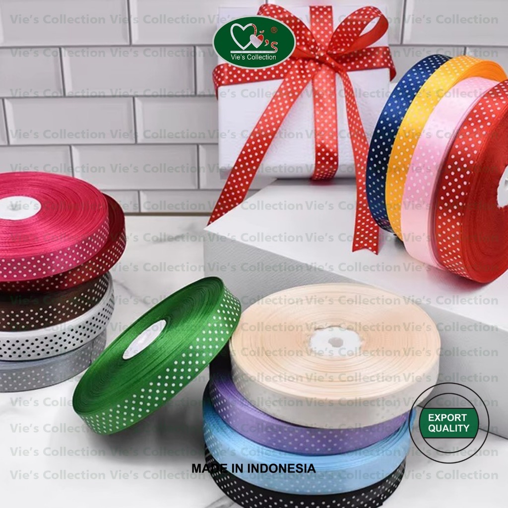 

[PER SLOP] Pita Motif Polkadot 1/2 in Hiasan Kado Hampers Souvenir Pita Kado