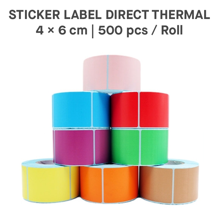 

Sticker Direct THERMAL Label Warna 40x60 mm Stiker Print Thermal Polos 4x6 cm (500pcs/roll)