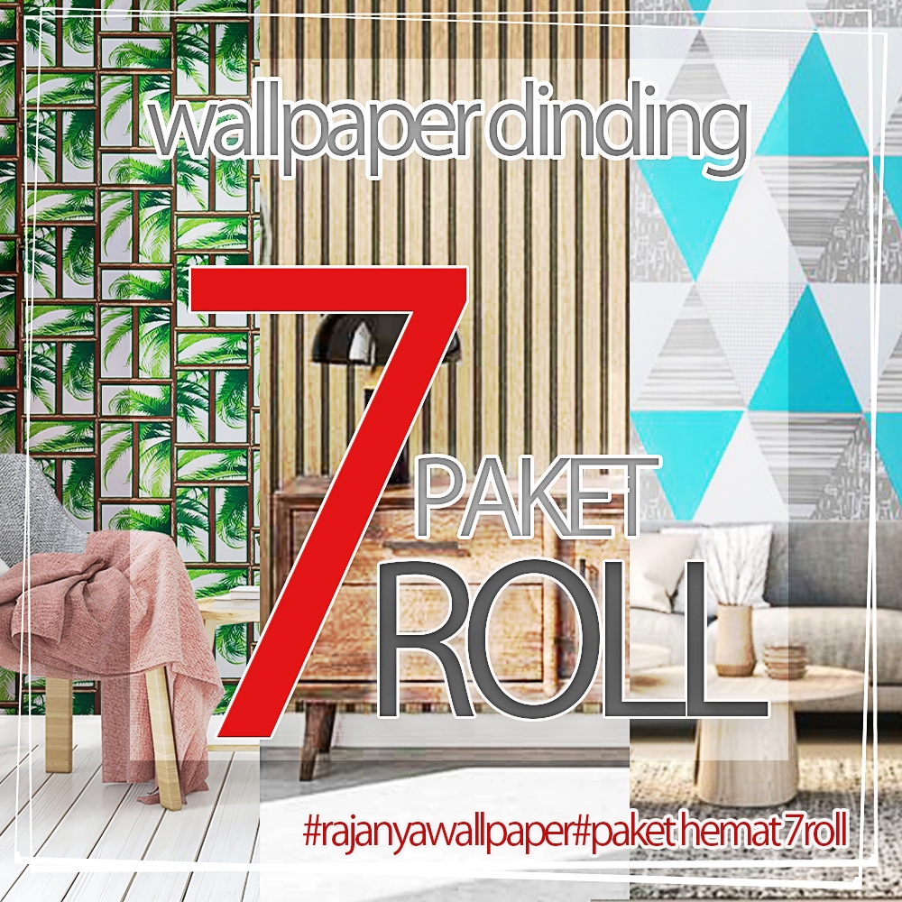 PROMO COD  PAKET 7 ROLL WALLPAPER STICKER DINDING | AESTHETIC | ORANGE | SOOKU | KCT