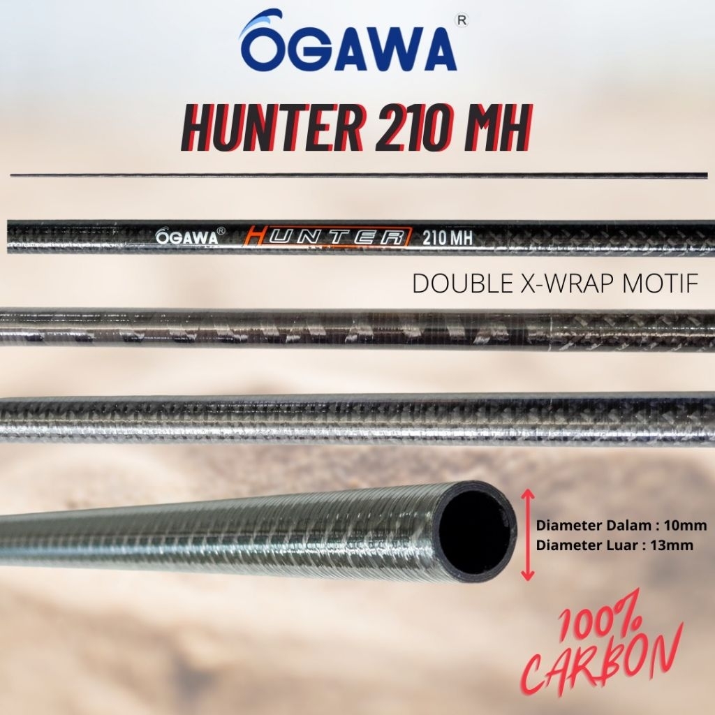 blank hollow ogawa hunter 210MH || spec ikan mas/nila