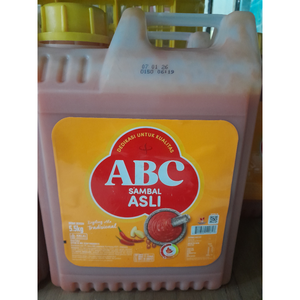 

SAUS SAMBAL ABC ASLI JERIGEN 5,5 KG - CHILLI SAUCE SAOS DIRIGEN 5,5KG