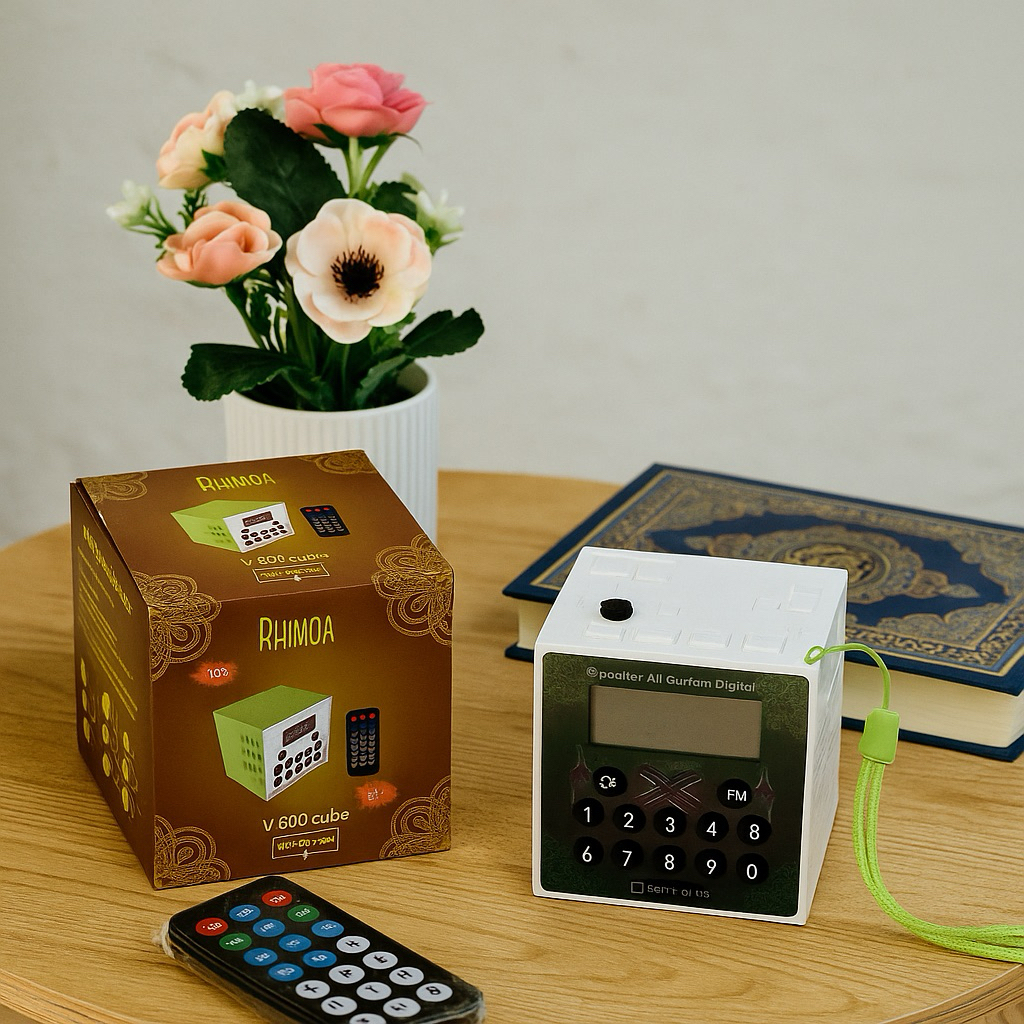 SPEAKER MUROTTAL ALQURAN RHIMOA V600 CUBE TERBARU TERLENGKAP WARNA RANDOM