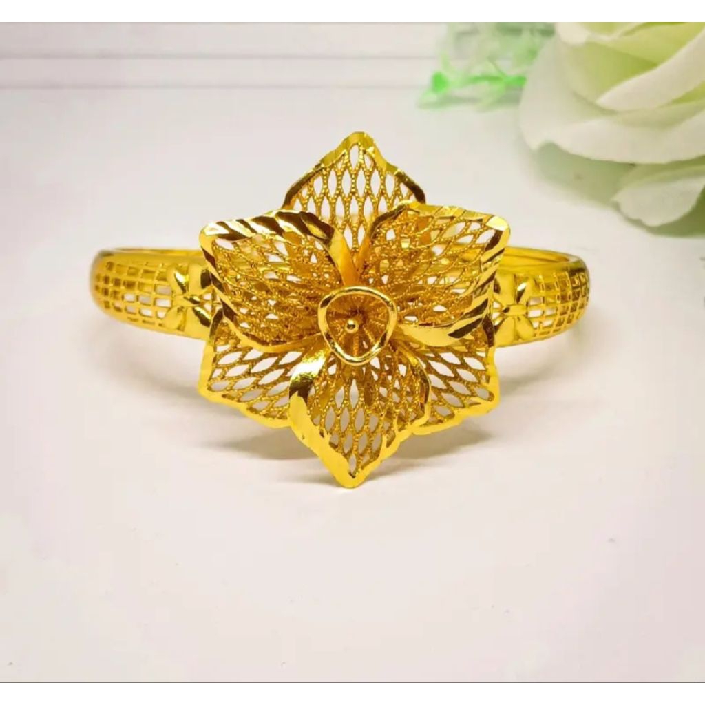GELANG BUNGA BANGKOK PERHIASAN DUBAI TERBARU LAPIS EMAS 24K