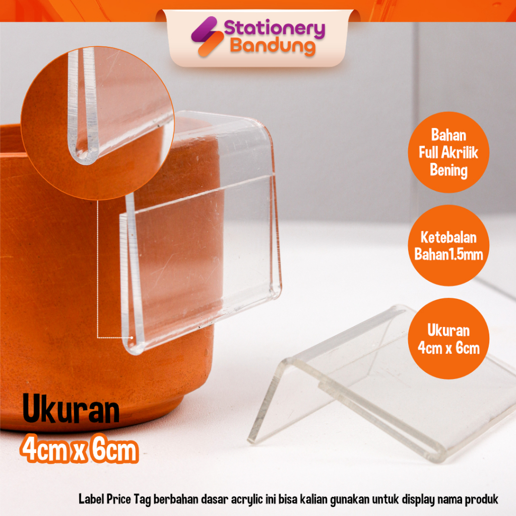 

Label Tag card disaplay harga akrilik acrylic produk price tag slip minimarket