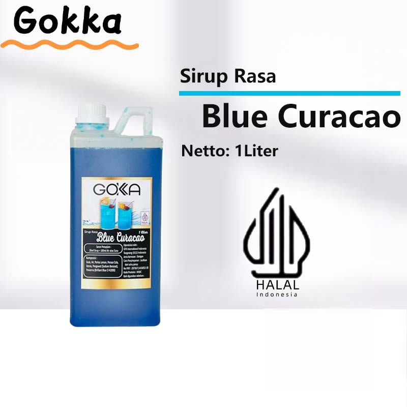 Gokka Blue Curacao Sirup Minuman 1L - Blue Curacao Flavor Syrup / Sirup Blue Curacao