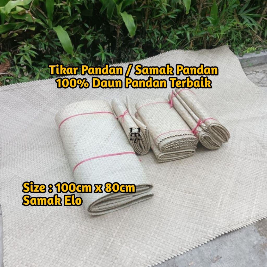 Samak Elo 100x80cm Samak Pandan Putihan Tikar Lesehan Clasic