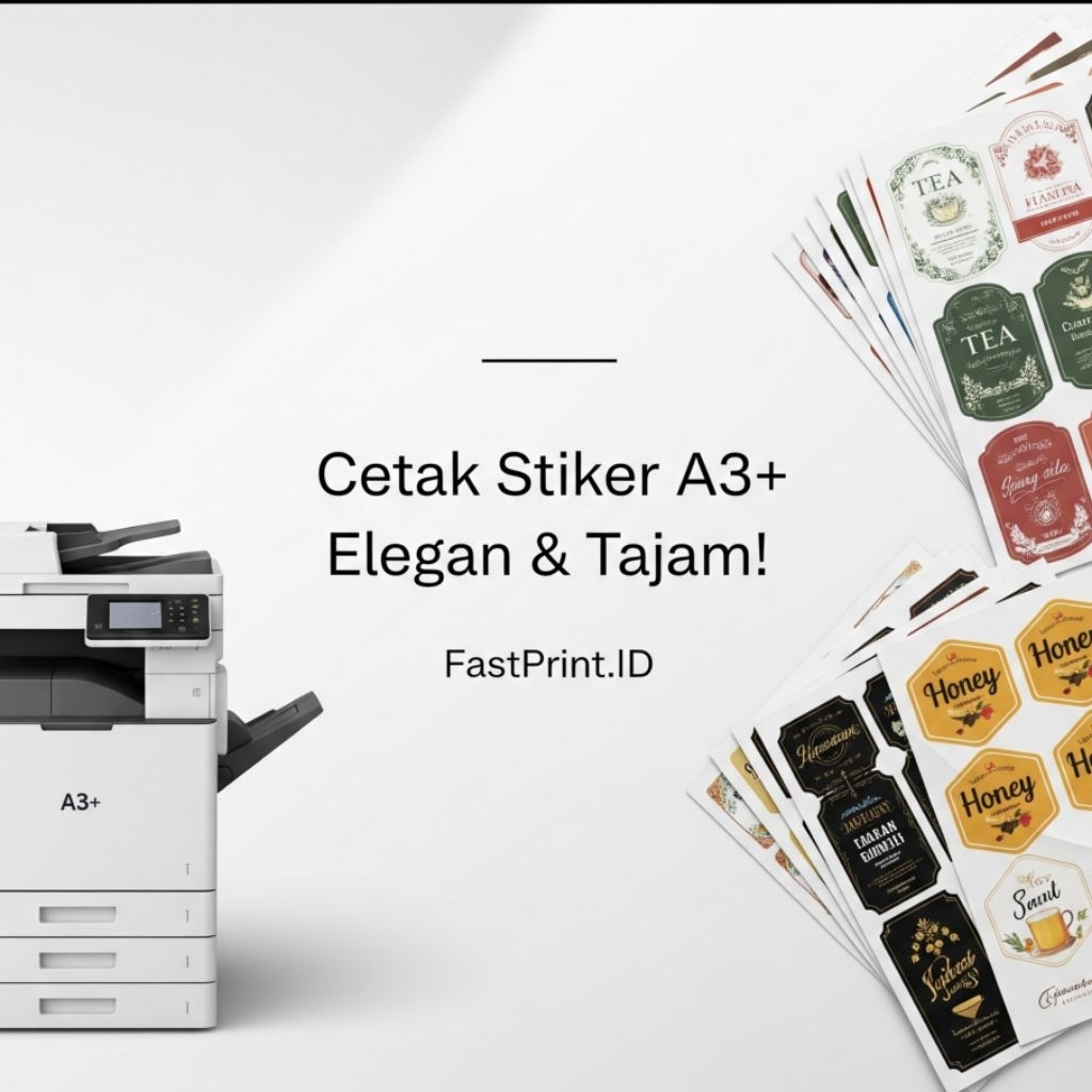 

Print Stiker A3+ & cutting Murah, bahan stiker Cromo, Transparan, Vinil Putih, Art Paper Lengkap!, Bangka tengah