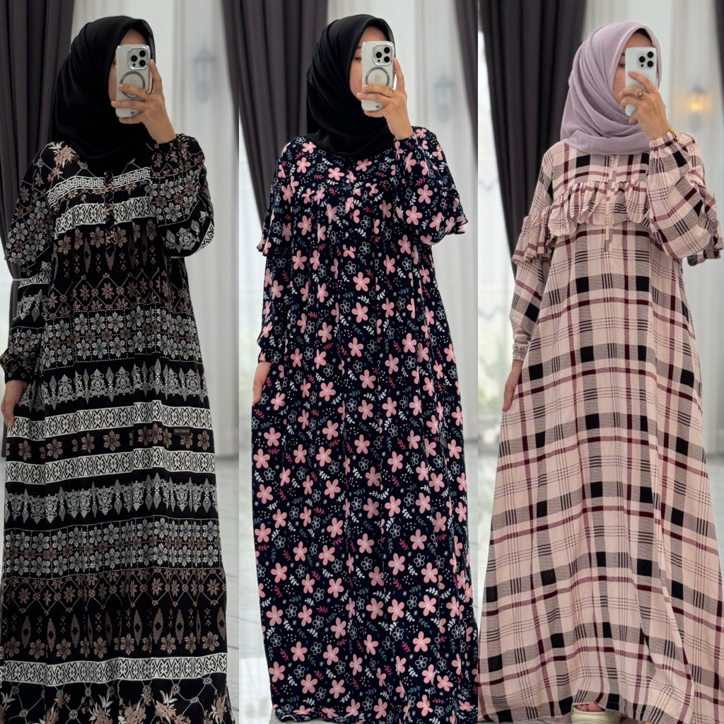 Gamis Anjanistore Motif Bahan rayon Original by Anjanistore