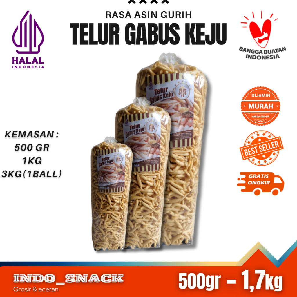 

[TERMURAH] Telur Gabus Keju 3kg(1ball) Asin Gurih Renyah