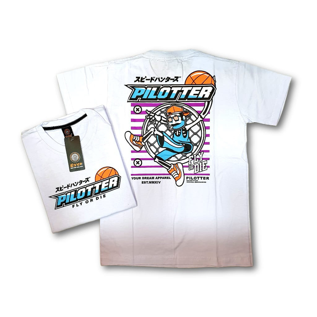 KAOS DISTRO TERBARU MOTIF PILOTER GANK BUKAN OUTFIT BIASA WARNA PUTIH