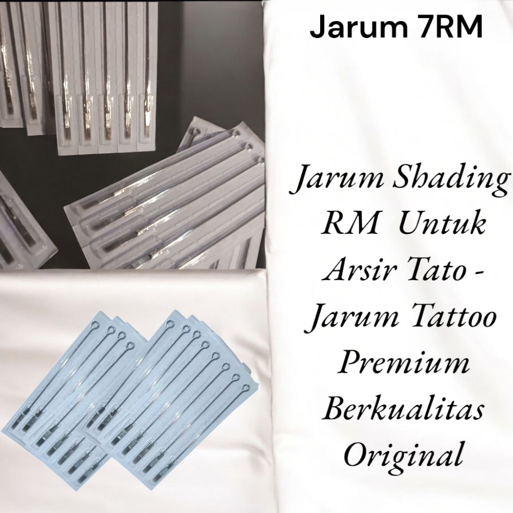 Selembar Jarum 7RM. ntuk Arsir / shading Blok. Isi 5 Batang Untuk Tato - Jarum Tattoo Premium Berkua