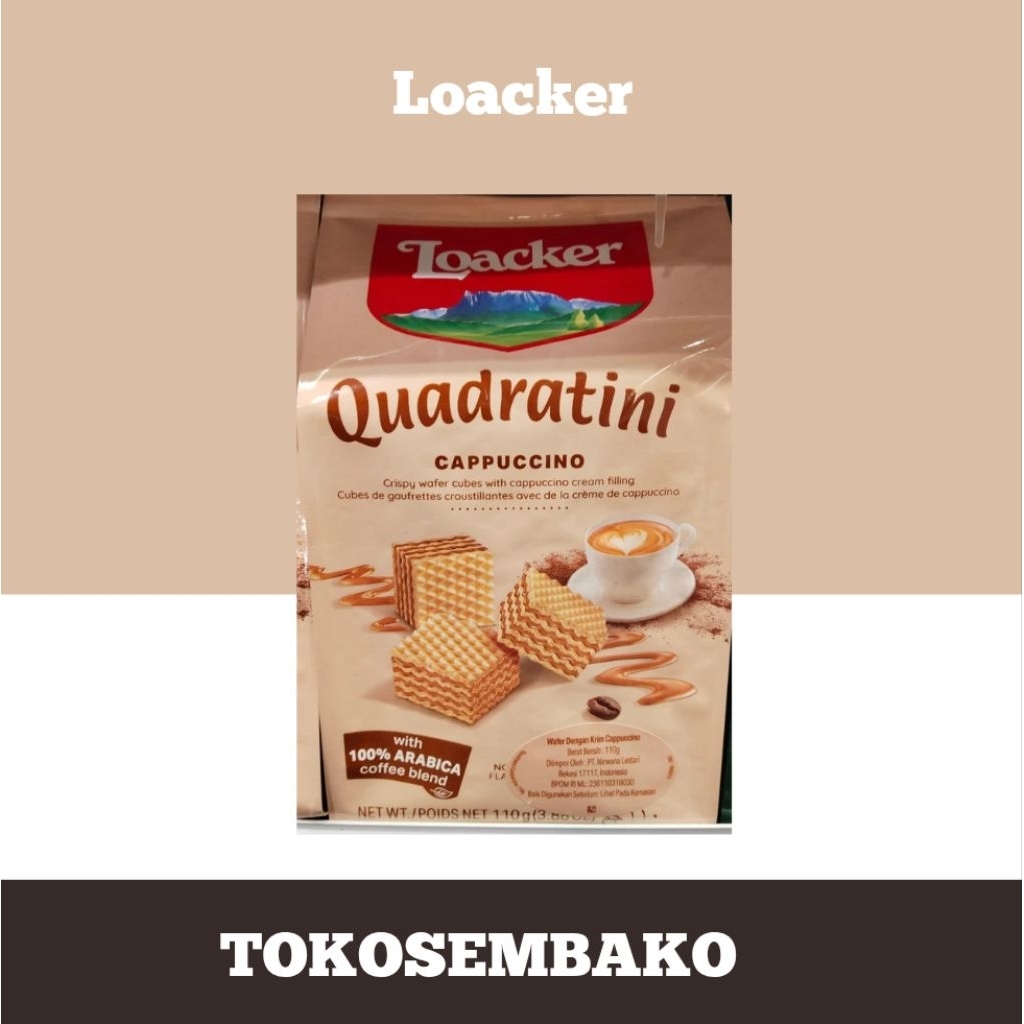

Wafer Loacker Quadratini Cappuccino, Vanilla, Matcha, Napolitaner, Chocolate 125Gram