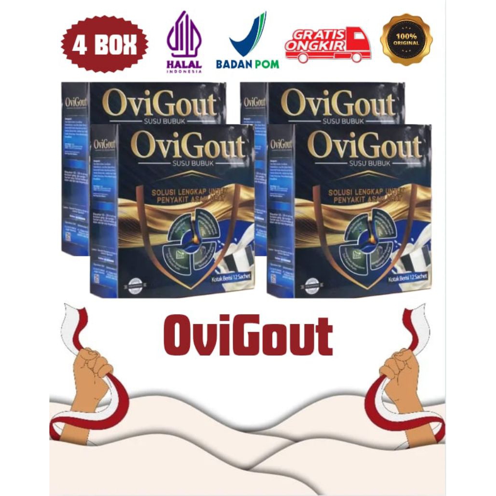 

4 BOX OVIGOUT MILK SUSU ASLI ORIGINAL OBAT ASAM URAT NYERI SENDI KOLESTROL