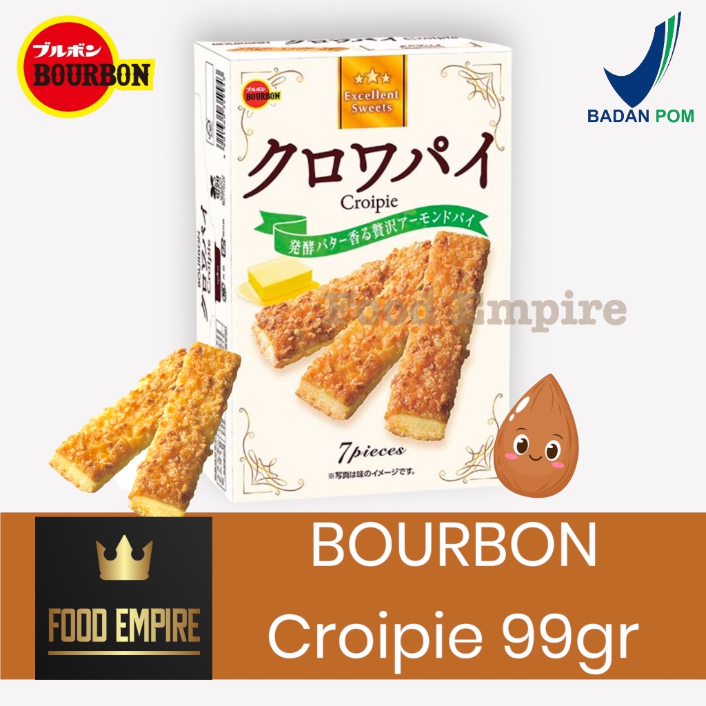 

BOURBON Croipie 99 gram | Luxurious Almond Pie with Butter | Pai Almond Mentega | Snack Jepang
