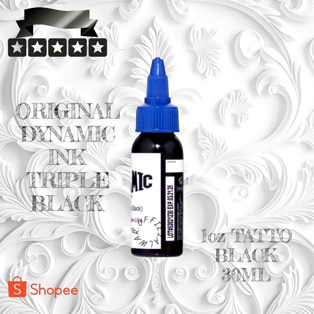 Original Dynamic Triple Black / Tinta Hitam Tato Pekat / Tinta Tato Permanen - 1oz 30ML