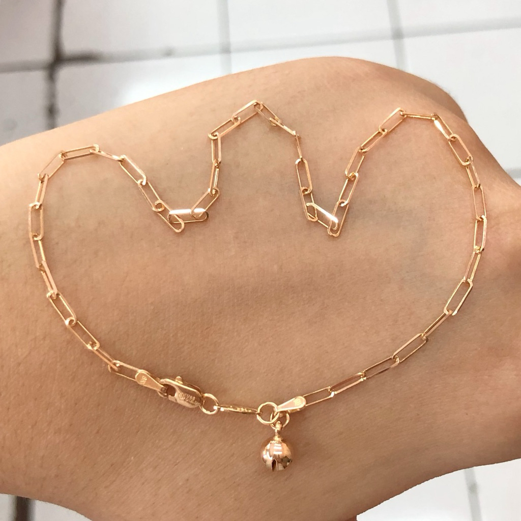 MA12- GELANG KAKI PAPERCLIP BEL 1.7GR KADAR 375 PANJANG 26CM UBS