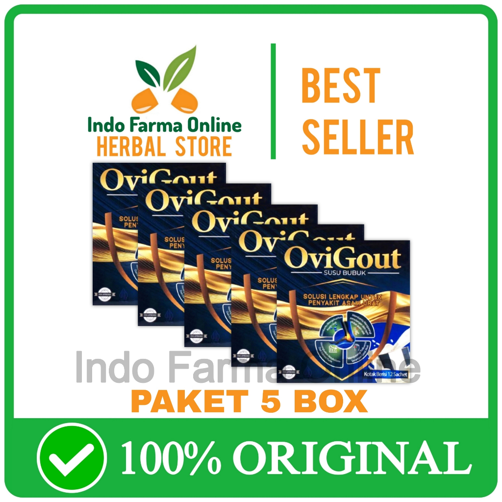 

5 Box Ovigout Susu Untuk Asam Urat Nyeri Sendi Dan Kolesterol 100% Original Asli