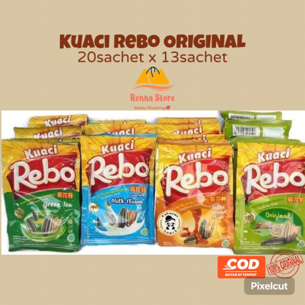 

20sachet Kuaci REBO Original 13gr Renceng Kwaci Bunga Matahari