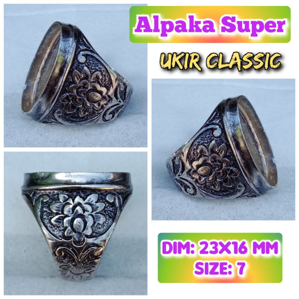 ring emban batu akik dan permata alpaka super alpaka bakar.47