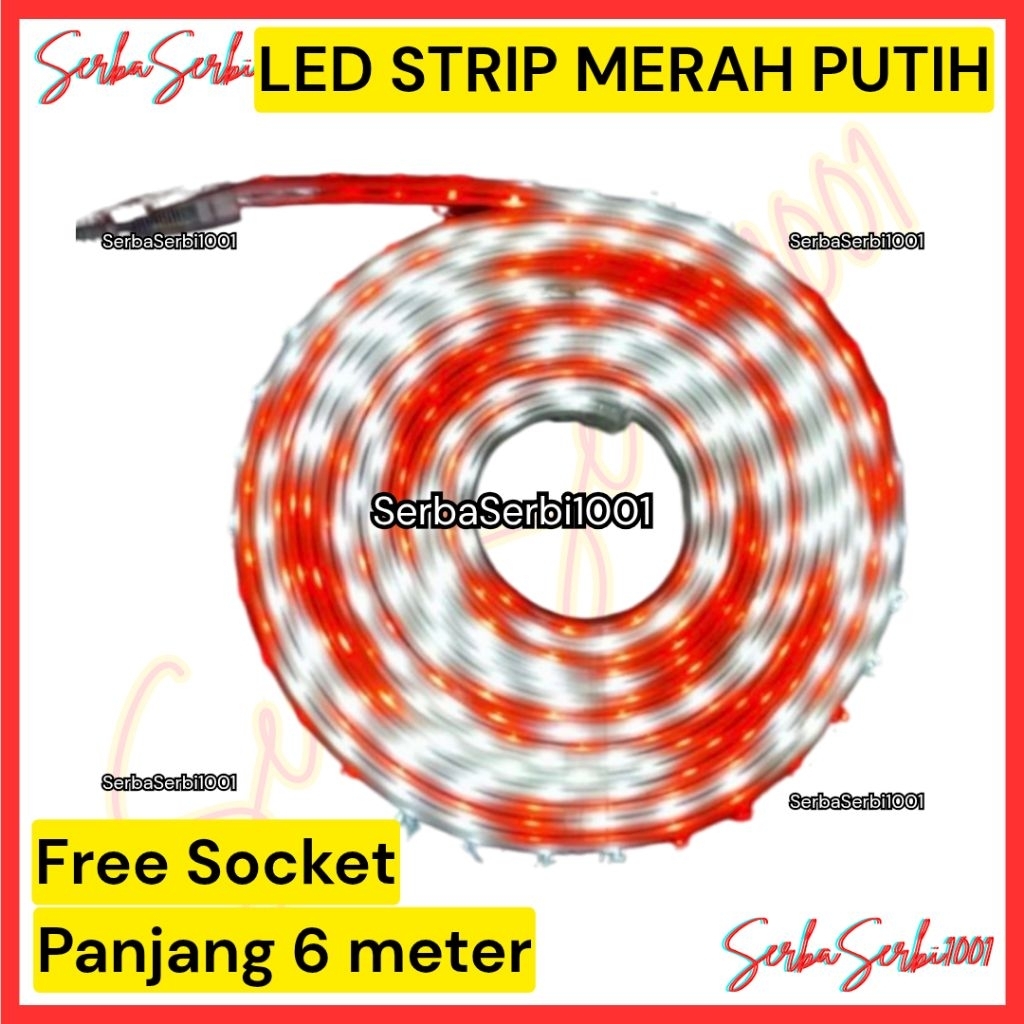 LAMPU LED STRIP MERAH PUTIH 6 METER