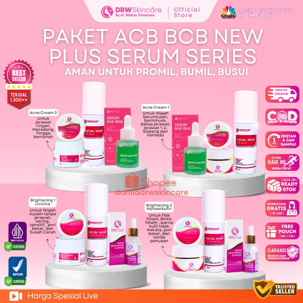 DRW Skincare Acne & Brightening Plus Serum | Fokus Jerawat & Flek Hitam • Evaluasi 7 Hari