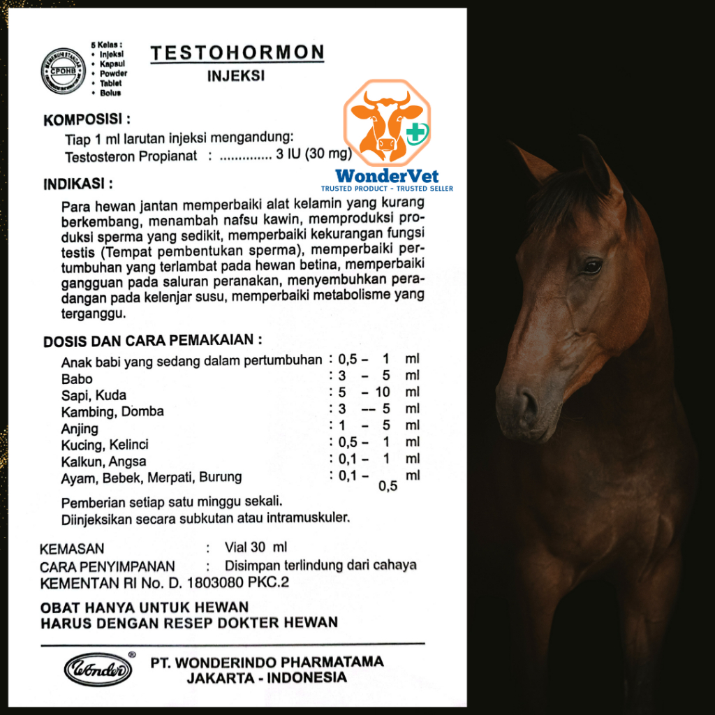 New TESTOHORMON - Injeksi Suntik - Hormon Hewan JANTAN