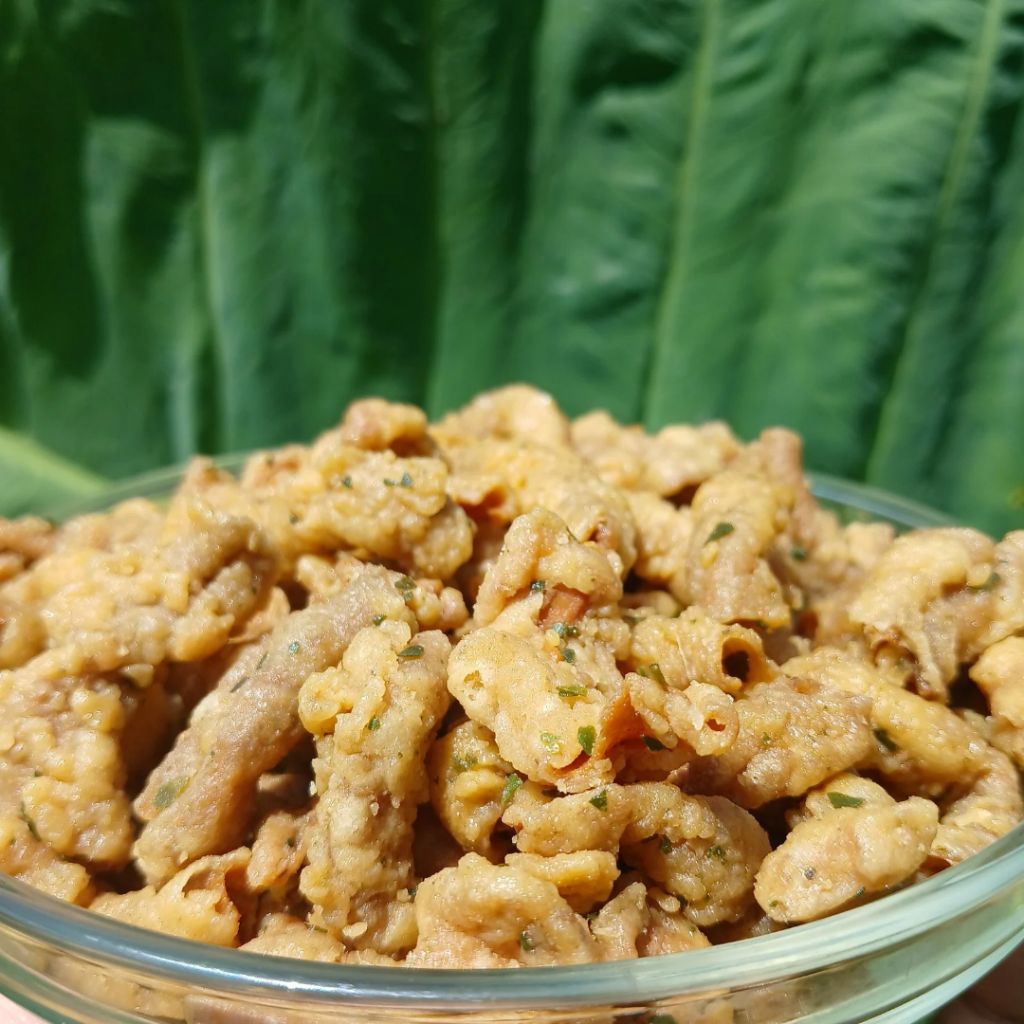

Usus Ayam Krispy Kemasan 250gr Pedas Daun Jeruk