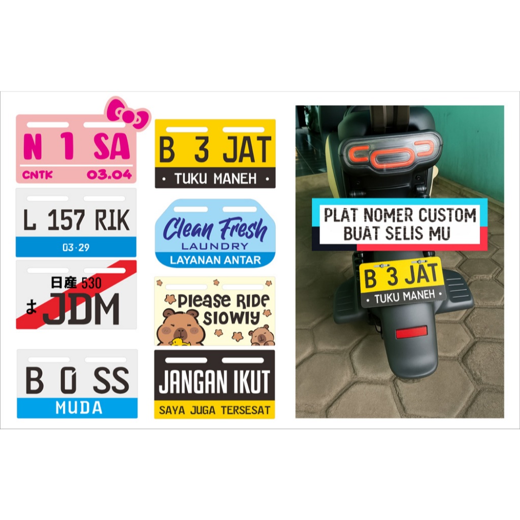 plat nomor sepeda listrik